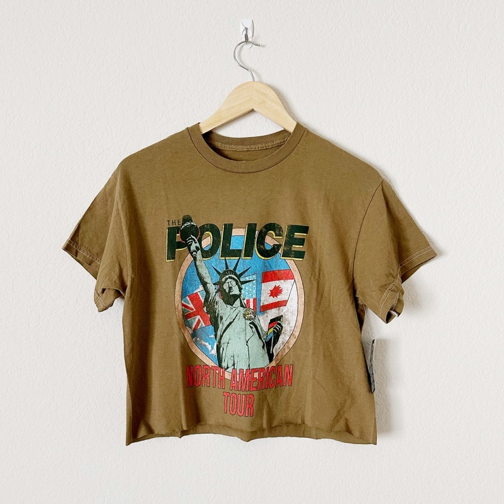 NEW The Police North American Tour Cropped Graphic Tee
